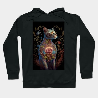 floral cat 3 Hoodie